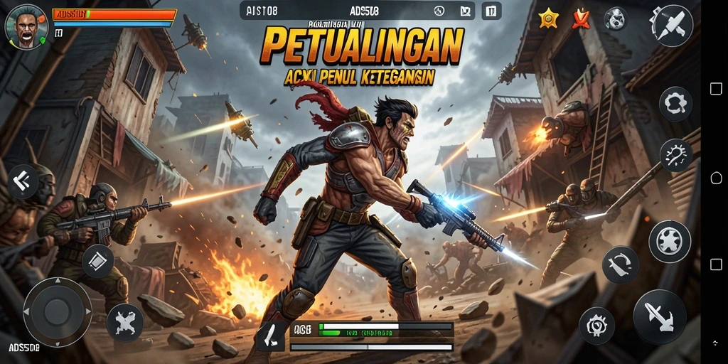 Tampilan gameplay aksi mendebarkan di ADS508.