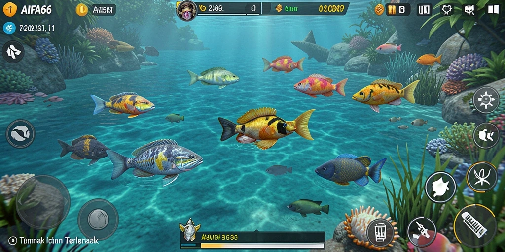 Tampilan gameplay AIFA66 yang seru dalam menembak ikan.