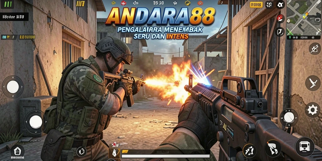 Tampilan gameplay ANDARA88 dengan aksi tembak-menembak yang seru.