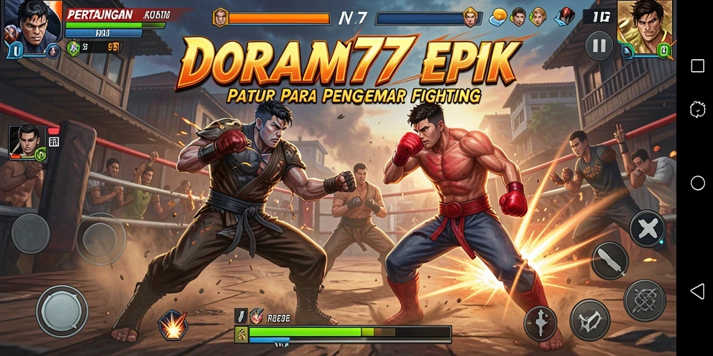 Screenshot aksi seru dalam gameplay DORA77 yang intens dan mendebarkan.