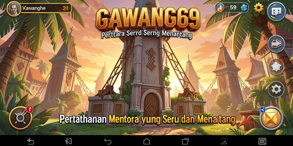 Tampilan menara yang menakjubkan dalam permainan Tower Defense.