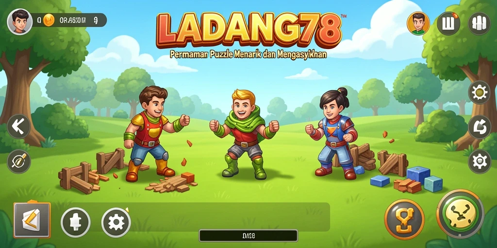 Tampilan gameplay menarik dari LADANG78 dengan teka-teki yang menantang.