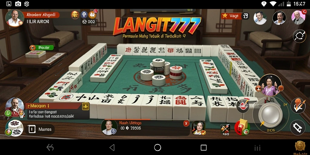 Screenshot gameplay LANGIT777 menampilkan suasana permainan Mahjong.