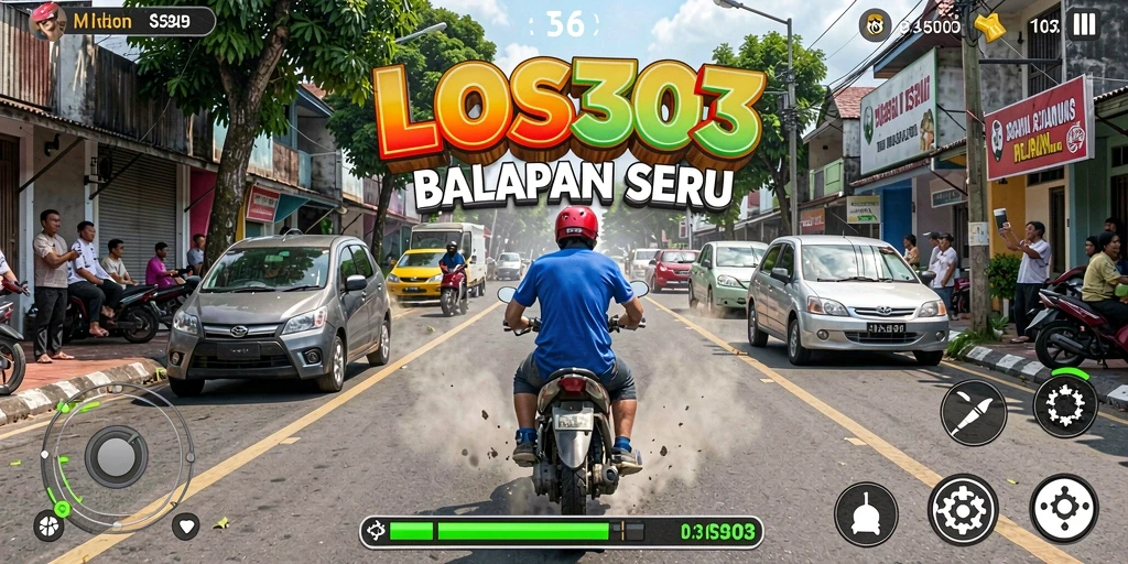 Tampilan gameplay LOS303 dengan balapan cepat dan menegangkan.