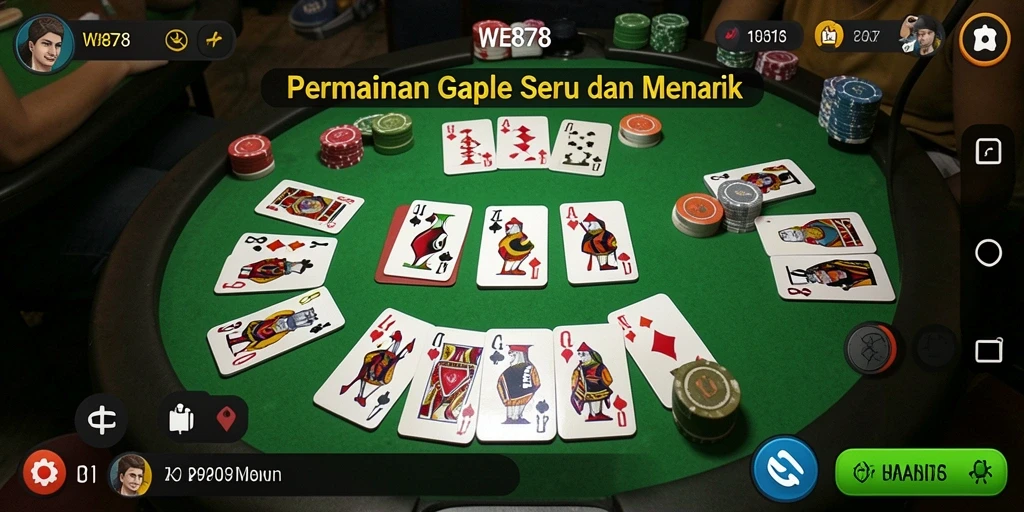 Tampilan gameplay Gaple yang menarik dan interaktif di WE878.